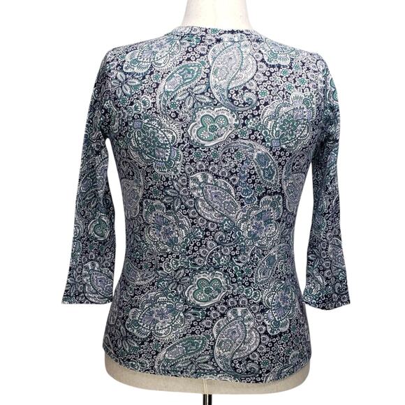 Basic Editions Floral Paisley Shirt Cotton Blend Sz S Retro Y2K Mallcore 2010s - Picture 2 of 7